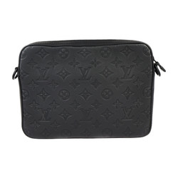 LOUIS VUITTON Louis Vuitton Trio Monogram Shadow Shoulder Bag M46602 Calf Leather Black Crossbody