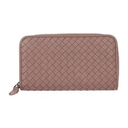 BOTTEGAVENETA Bottega Veneta Zip Around Wallet Long 114076 Leather Dark Pink Beige Round