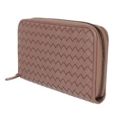 BOTTEGAVENETA Bottega Veneta Zip Around Wallet Long 114076 Leather Dark Pink Beige Round