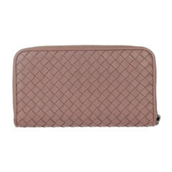 BOTTEGAVENETA Bottega Veneta Zip Around Wallet Long 114076 Leather Dark Pink Beige Round