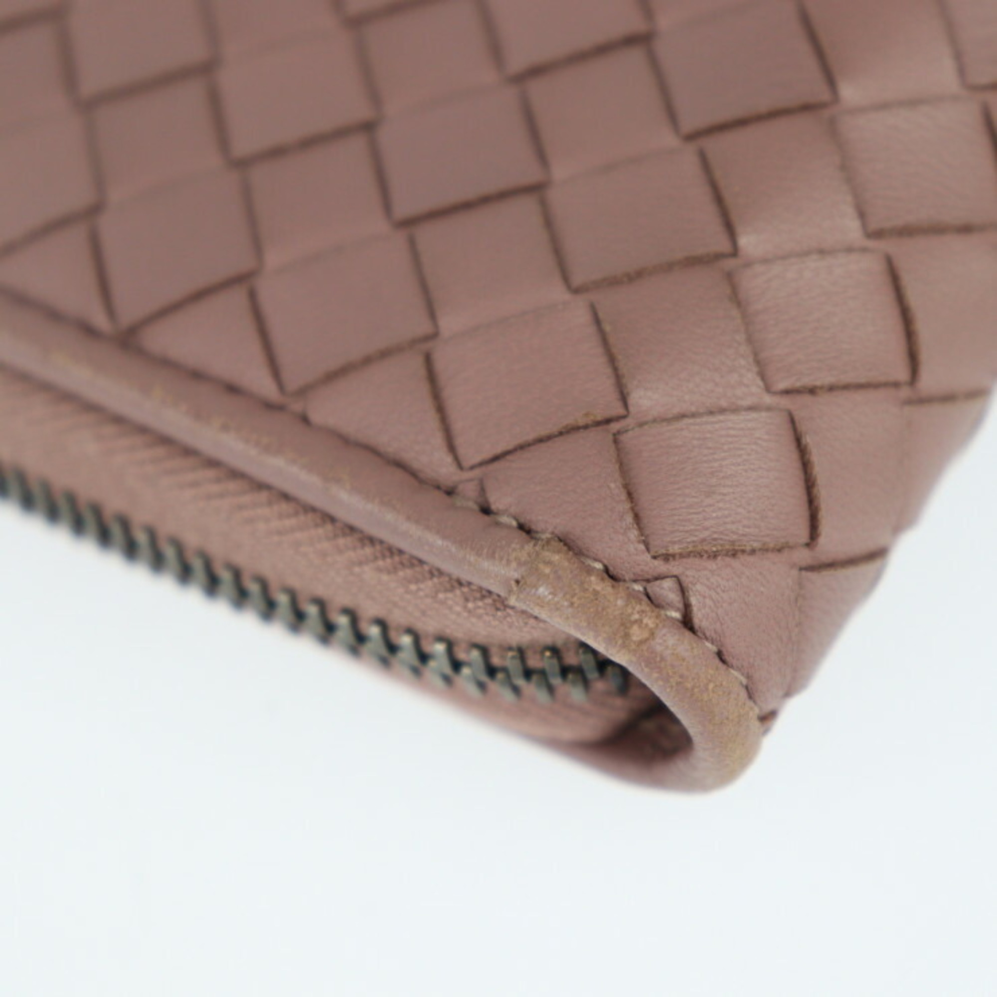 BOTTEGAVENETA Bottega Veneta Zip Around Wallet Long 114076 Leather Dark Pink Beige Round