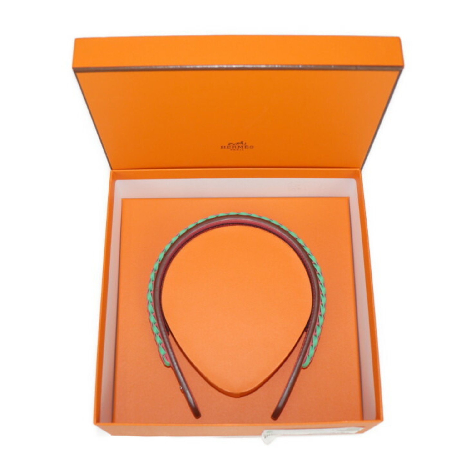 HERMES Hermes Glenda Headband Serie Fashion Accessories H231025G PCTU Veau Swift Rose Azalee Vert Comic Hair