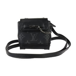 LOUIS VUITTON Louis Vuitton Portecle Steamer Monogram Eclipse Shoulder Bag M00340 Leather Black Grey Pochette Key Ring