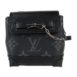 LOUIS VUITTON Louis Vuitton Portecle Steamer Monogram Eclipse Shoulder Bag M00340 Leather Black Grey Pochette Key Ring