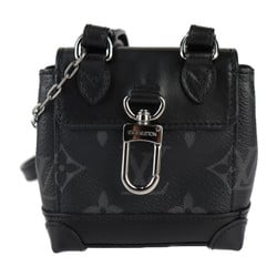 LOUIS VUITTON Louis Vuitton Portecle Steamer Monogram Eclipse Shoulder Bag M00340 Leather Black Grey Pochette Key Ring