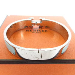 Hermes HERMES Bangle Bracelet Click Clack H Metal Enamel Silver Light Blue Women's s0398