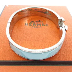 Hermes HERMES Bangle Bracelet Click Clack H Metal Enamel Silver Light Blue Women's s0398