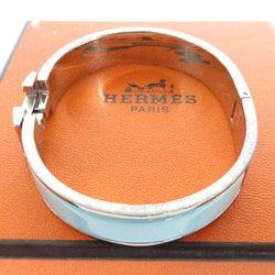 Hermes HERMES Bangle Bracelet Click Clack H Metal Enamel Silver Light Blue Women's s0398