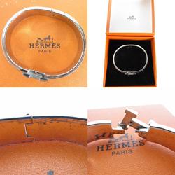 Hermes HERMES Bangle Bracelet Click Clack H Metal Enamel Silver Light Blue Women's s0398