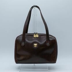 CELINE Boston bag handbag square leather brown gold ladies PD433