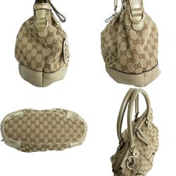 Gucci GUCCI Handbag GG Canvas Leather Beige Gold Light Women's 247902 s0375g