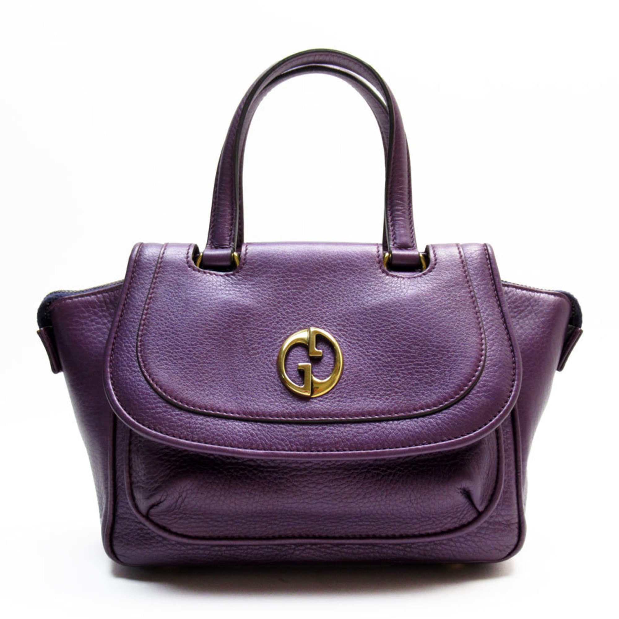 GUCCI handbag leather metallic purple gold ladies 282481 w0776g