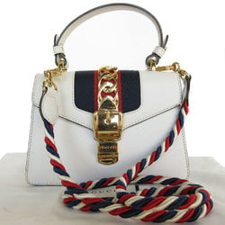 GUCCI Handbag Shoulder Bag Sylvie Leather Off-White Gold Women's 470270 s0387a