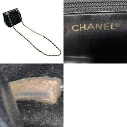 CHANEL Shoulder Bag Matelasse Caviar Skin Leather Black Gold Women's z2568