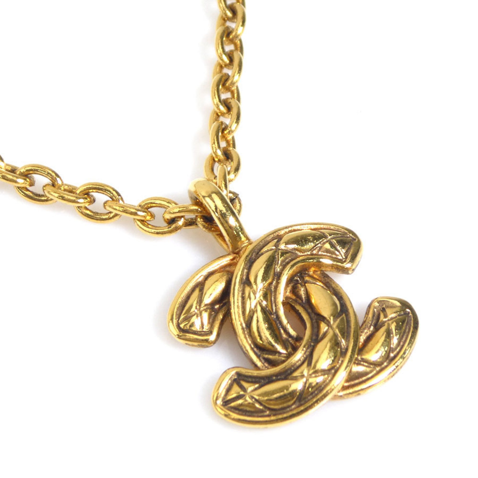 CHANEL Coco Mark Metal Gold Necklace for Women e59365g