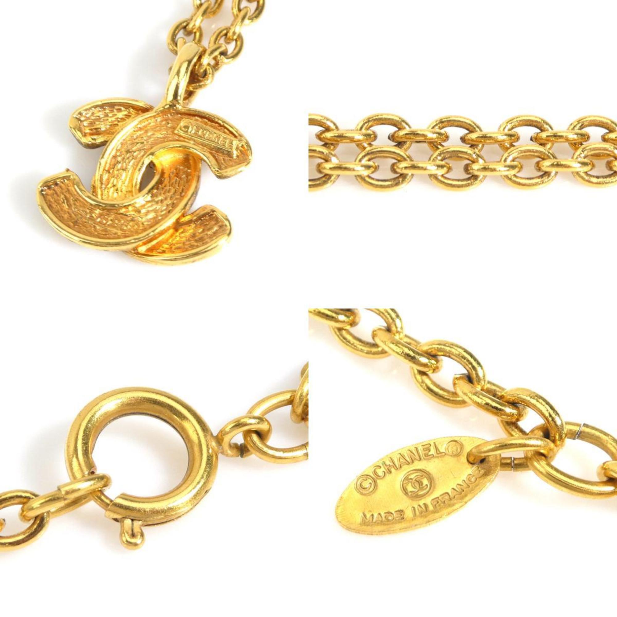 CHANEL Coco Mark Metal Gold Necklace for Women e59365g