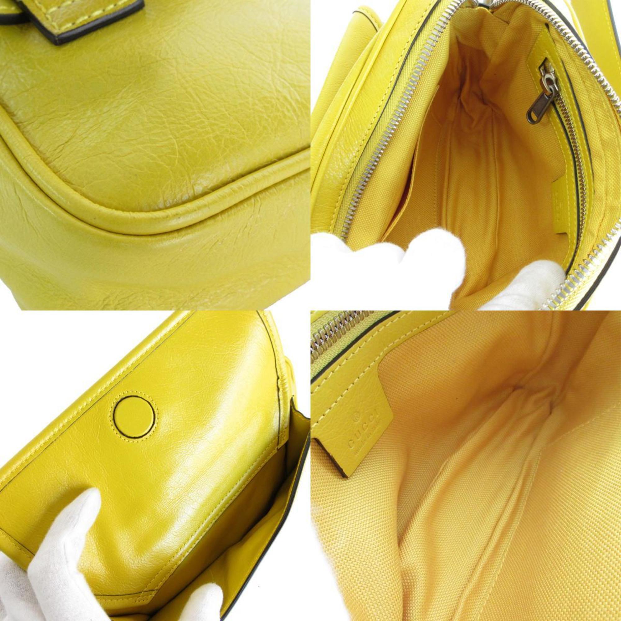 GUCCI waist bag belt leather yellow ladies 598080 s0383a