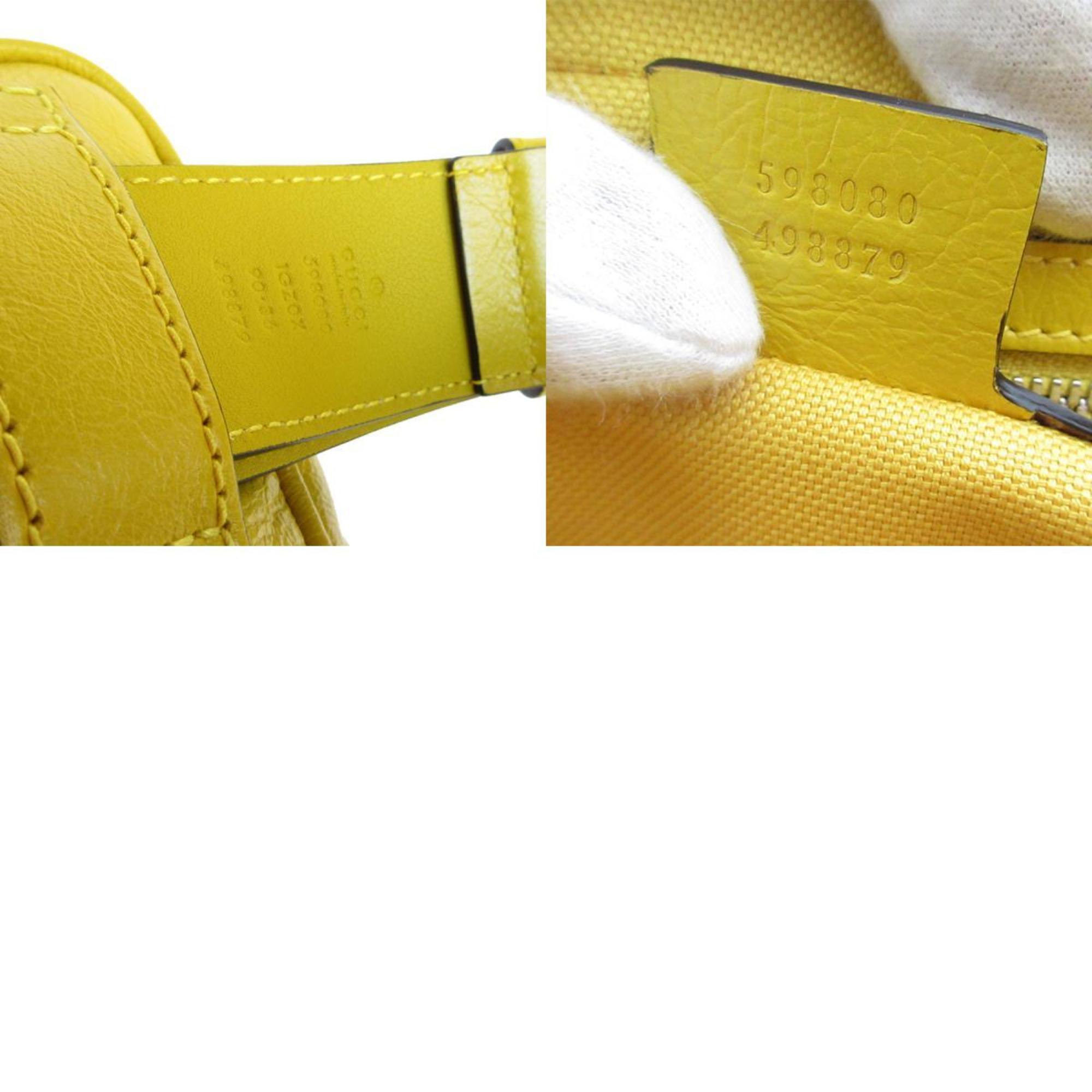 GUCCI waist bag belt leather yellow ladies 598080 s0383a