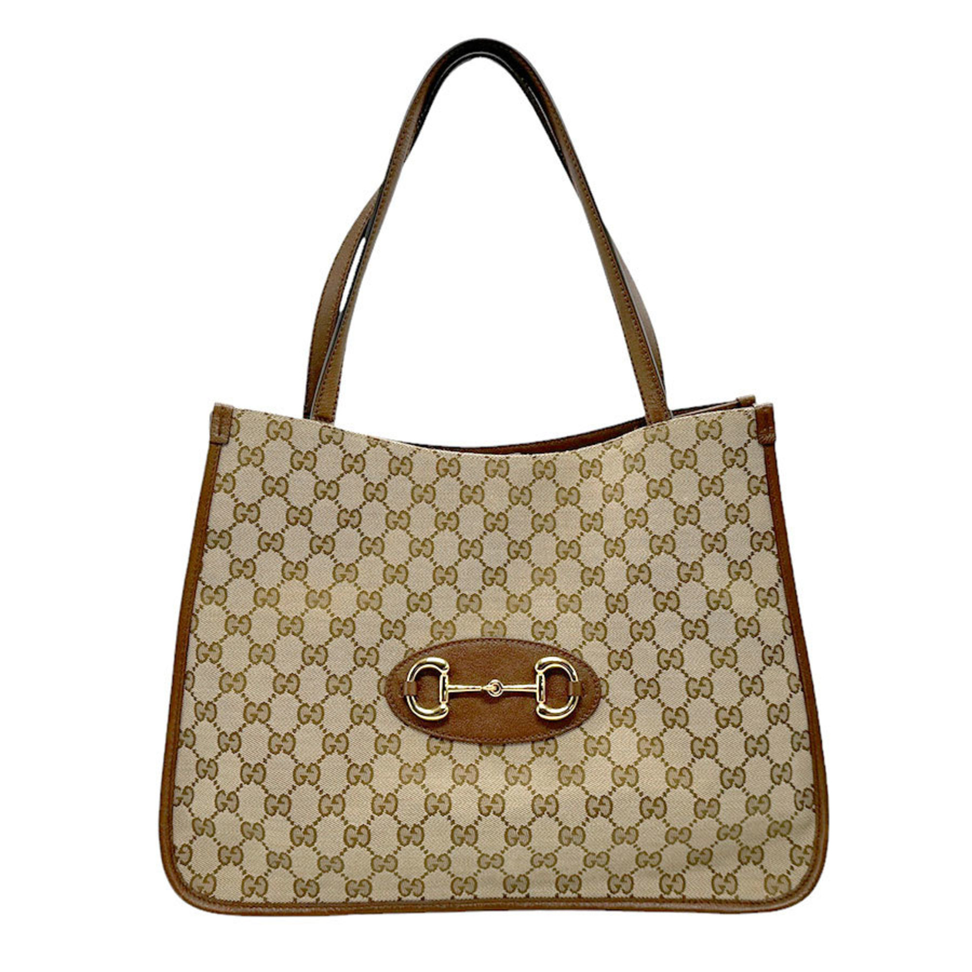 GUCCI Handbag Horsebit GG Canvas Brown Women's 623694 b0083