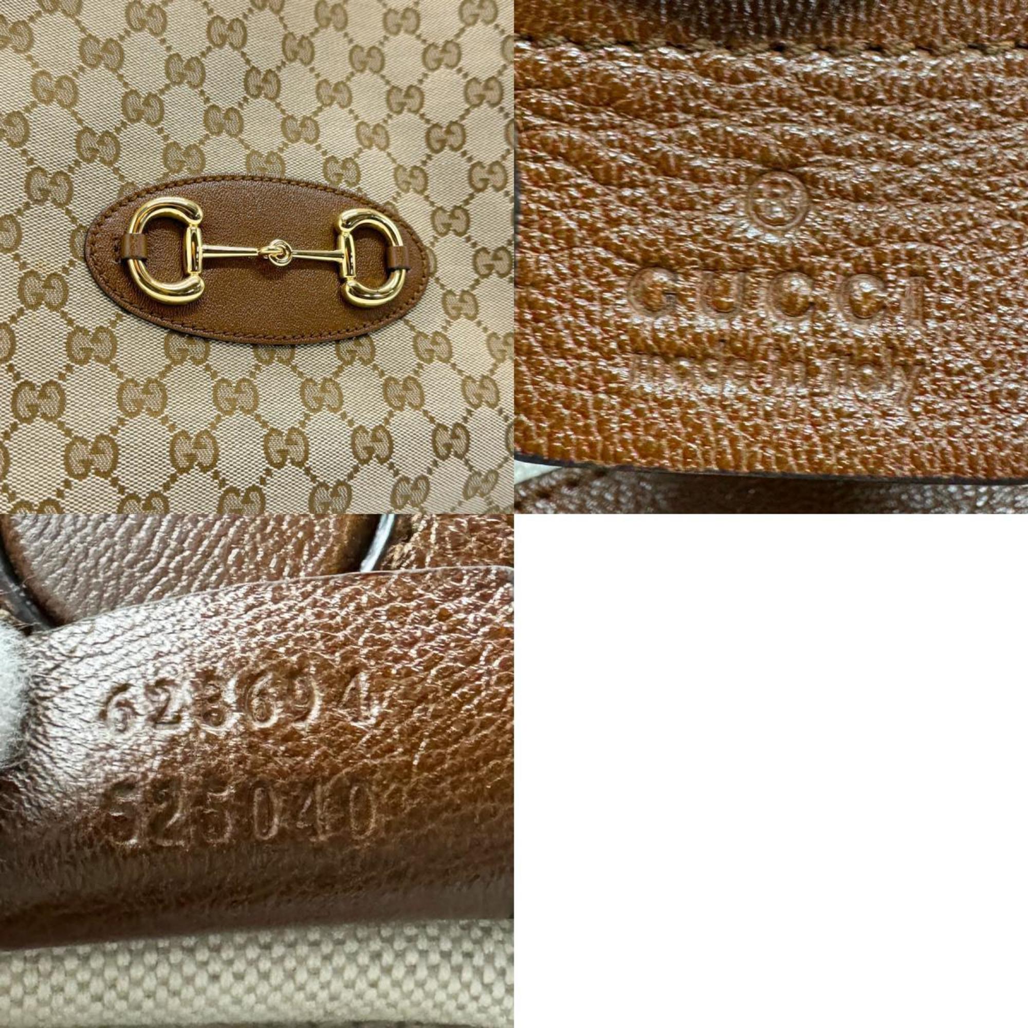 GUCCI Handbag Horsebit GG Canvas Brown Women's 623694 b0083