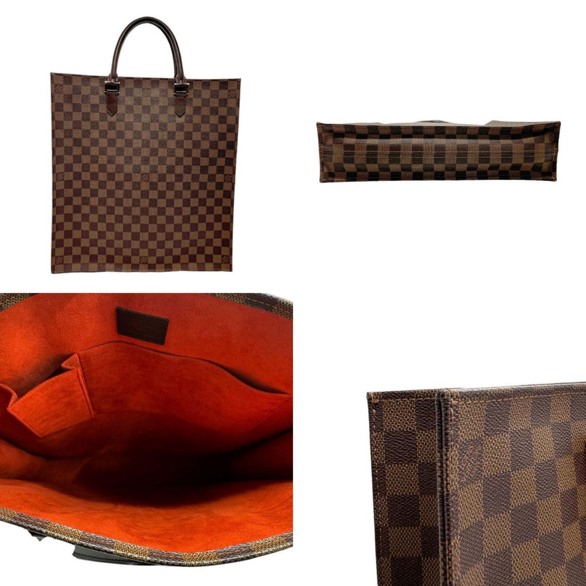 Louis Vuitton LOUIS VUITTON Handbag Damier Sac Plat Canvas Ebene Men's Women's N51140 z2619