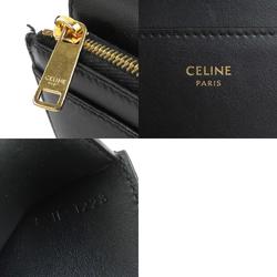 CELINE Tri-fold Wallet Triomphe Leather Black Men's Women's h30605i