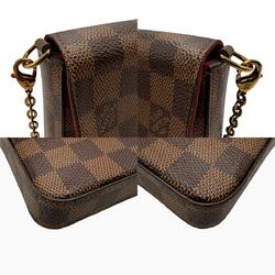 Louis Vuitton LOUIS VUITTON Chain Wallet Damier Pochette Felicie Canvas Ebene Women's N40492 n0497