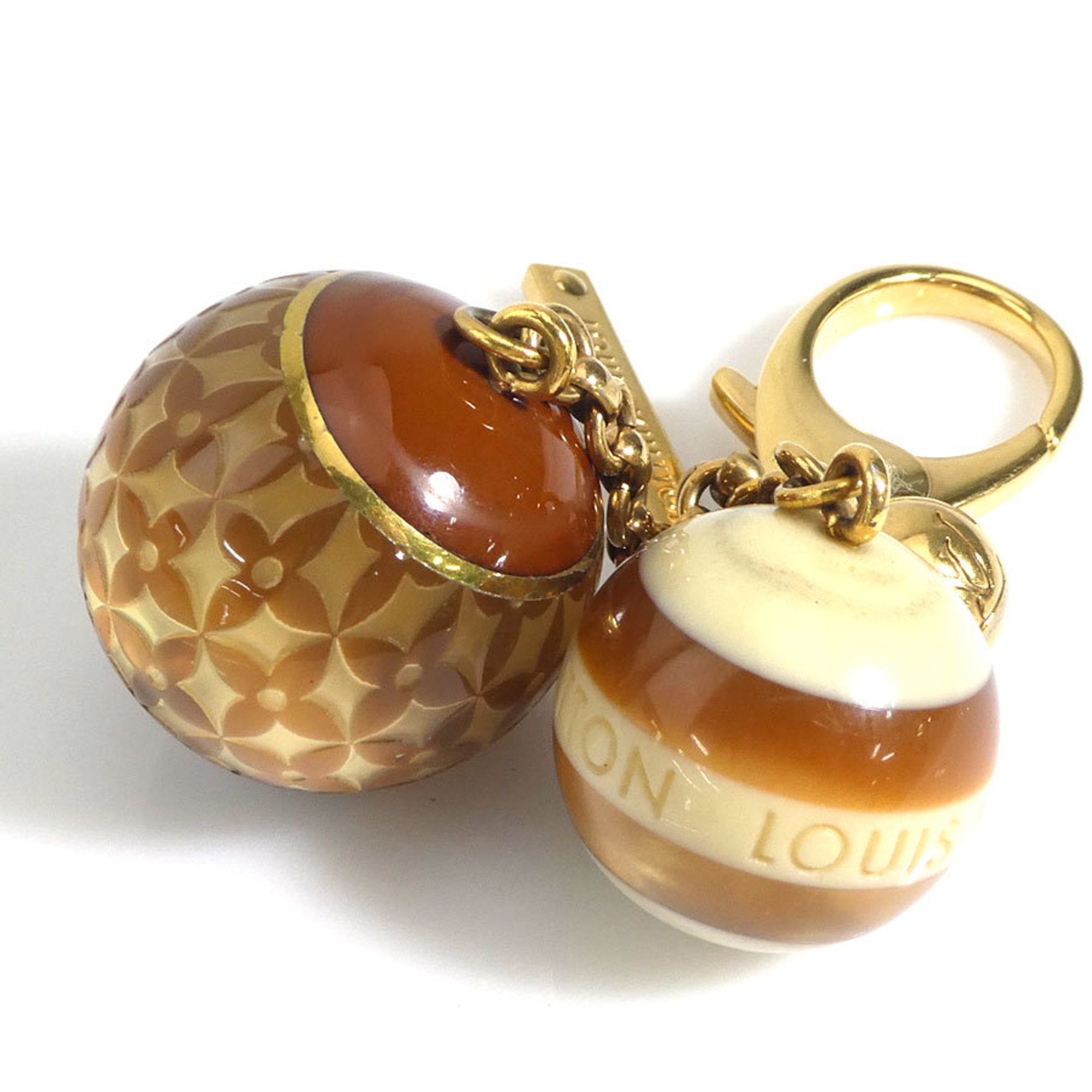 Louis Vuitton LOUIS VUITTON Charm Bijoux Sac Lan Croisette Metal Gold Brown Off-White Women's M65699 e59367a