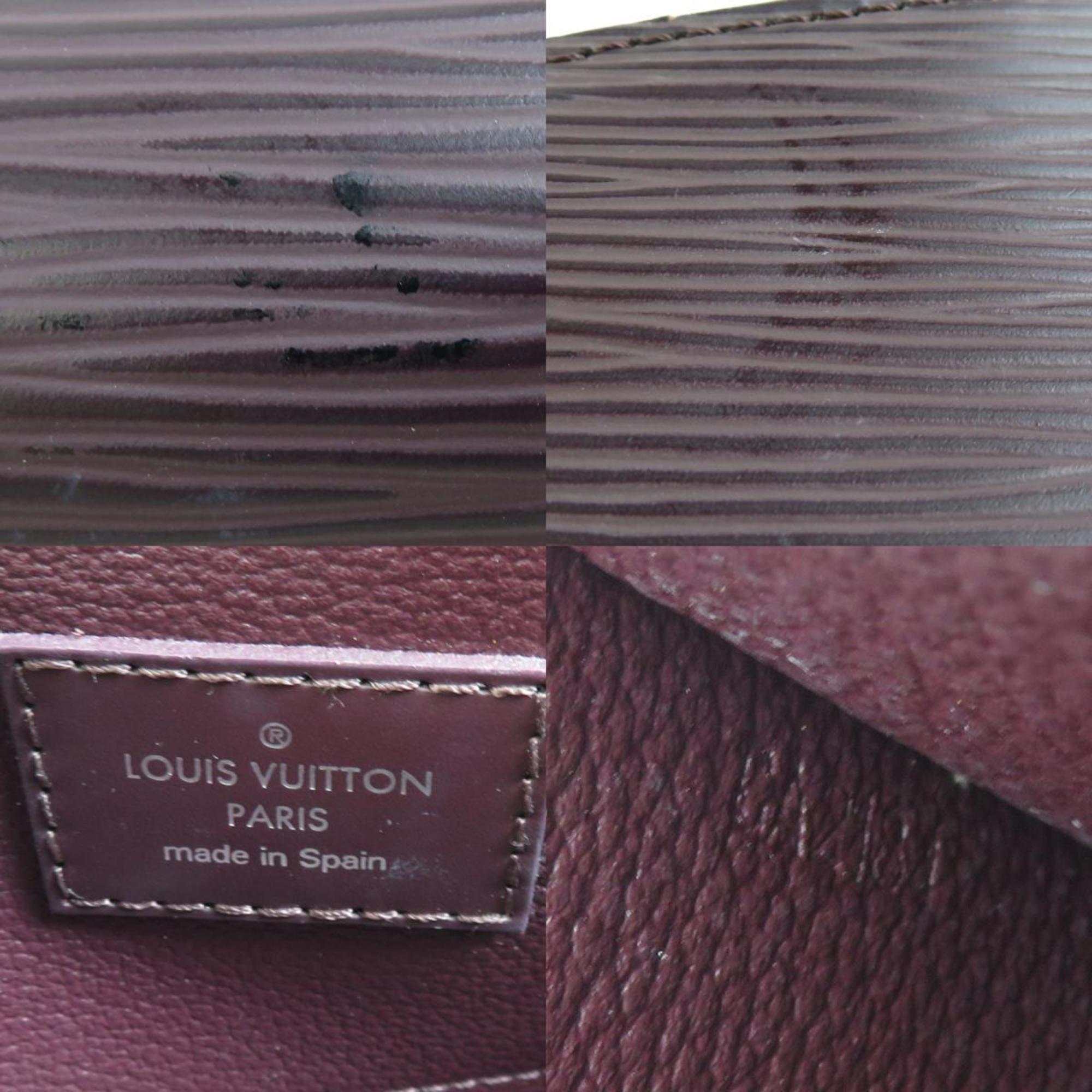 Louis Vuitton Epi Pochette Tick Leather Dark Purple Silver Women's e59359a