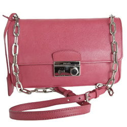 PRADA shoulder bag leather pink silver women's s0377a