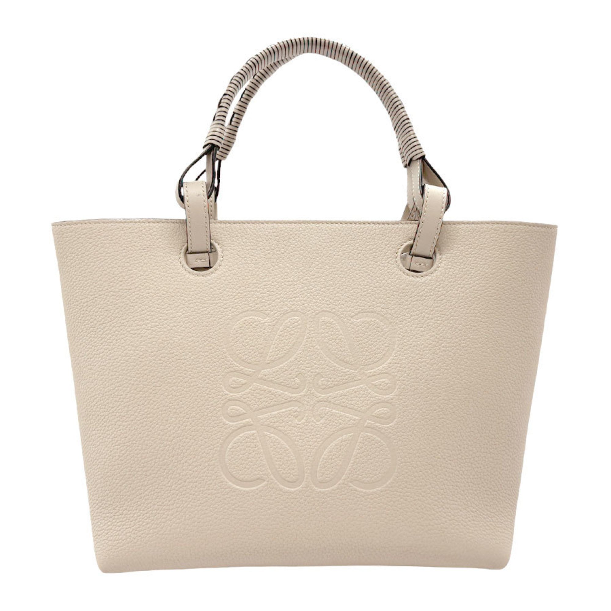 LOEWE handbag anagram leather light beige women's n0496