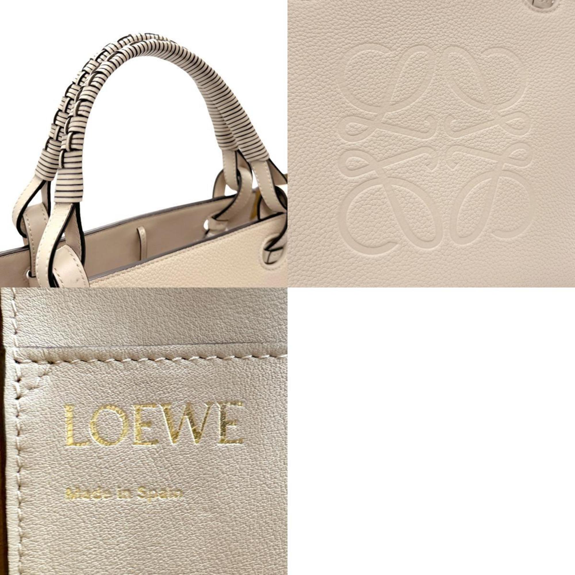 LOEWE handbag anagram leather light beige women's n0496