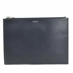 Saint Laurent Clutch Bag Leather Navy Men's 397294 h30584a