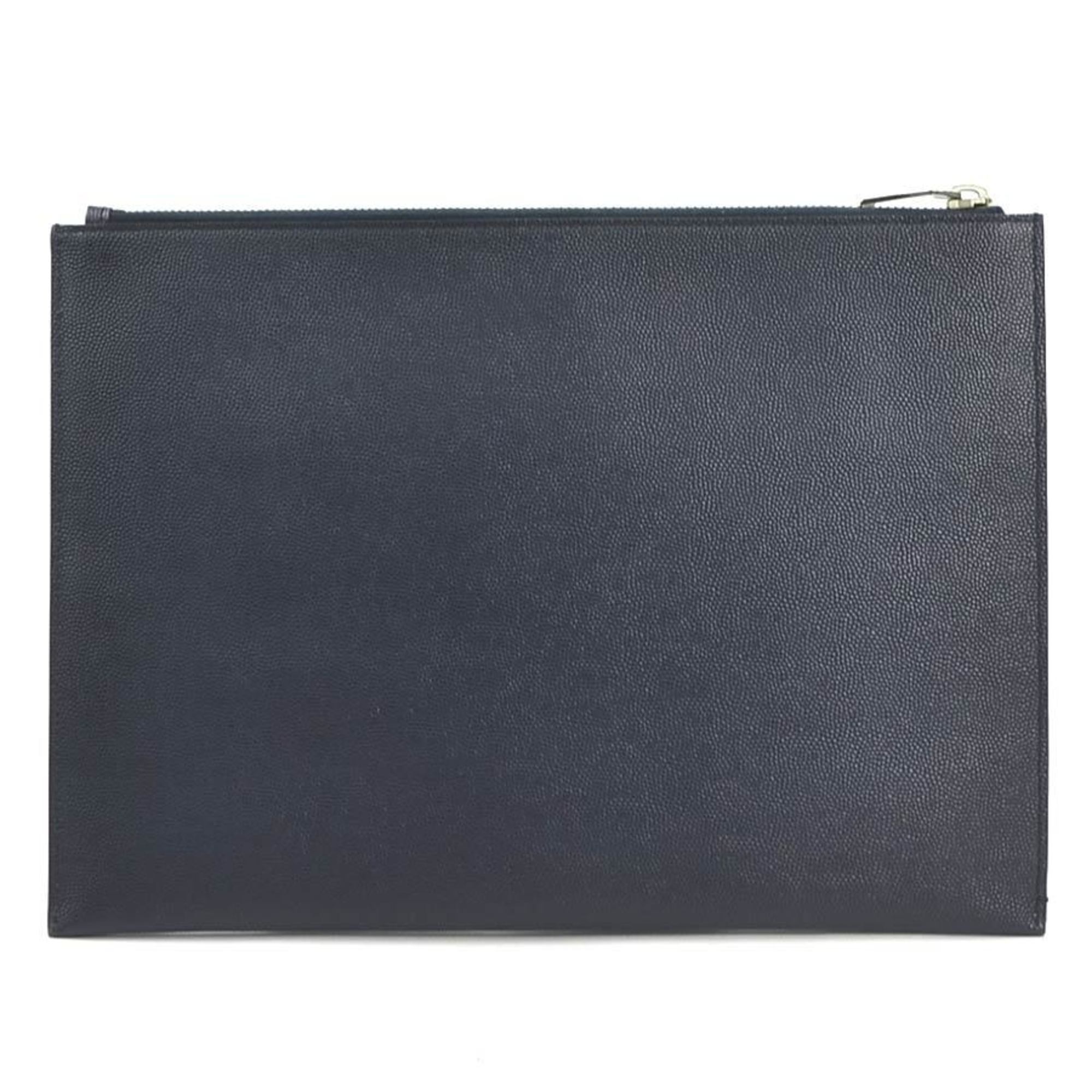 Saint Laurent Clutch Bag Leather Navy Men's 397294 h30584a