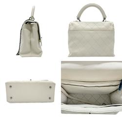 CHANEL handbag shoulder bag leather ivory ladies n0474