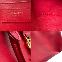 Saint Laurent SAINT LAURENT Shoulder Bag Handbag Baby Cabas Leather Red Women's 424868 z2607