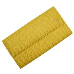 Louis Vuitton LOUIS VUITTON Long Wallet Epi Portefeuille Sarah Leather Yellow Gold Men's Women's w0778j