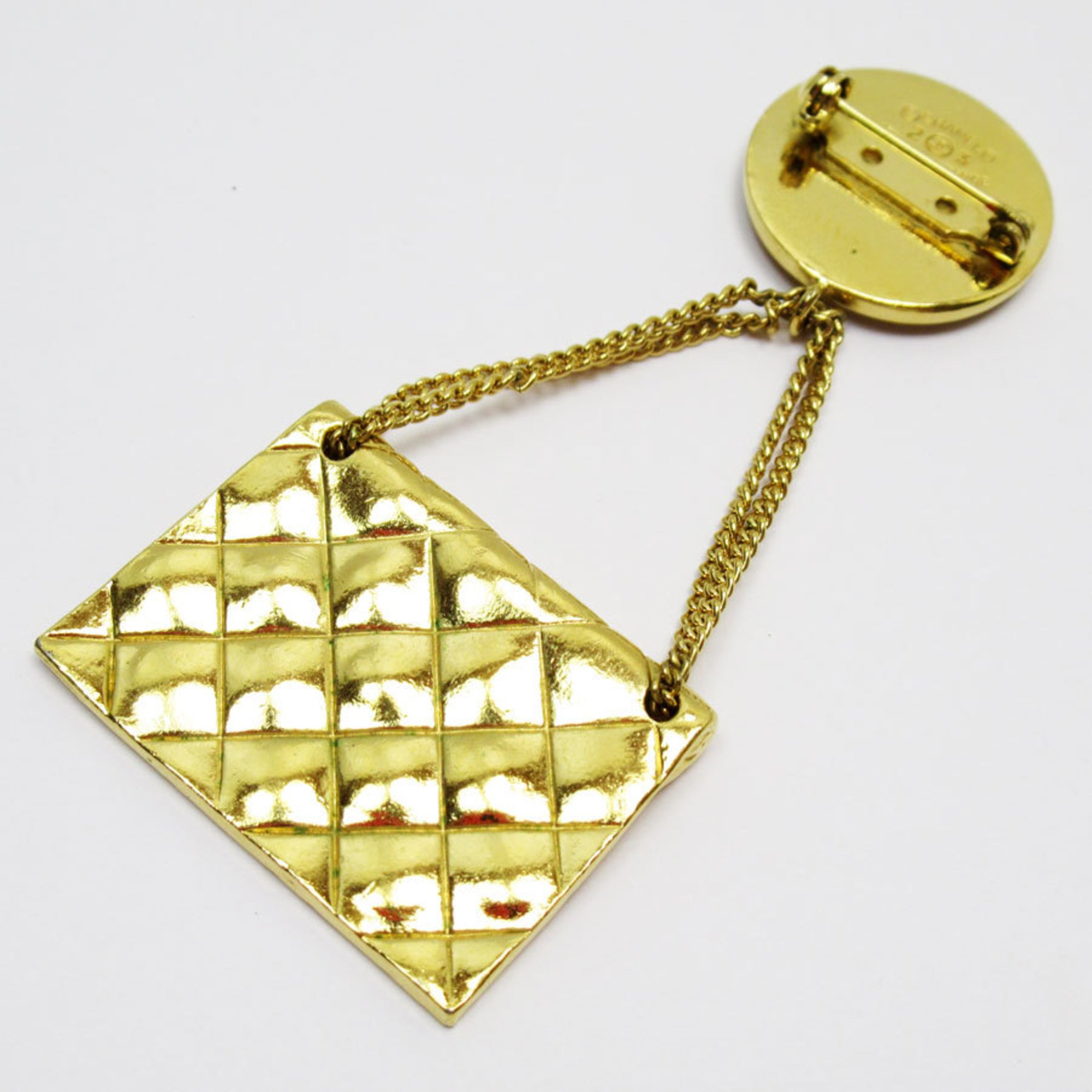 CHANEL Brooch Coco Mark Bag Motif Metal Gold Women's w0787a