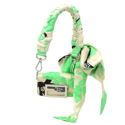 FENDI Handbag Charm Nano Baguette Satin Green Beige Silver Men's Women's 7AR996-ANT3 e59317a