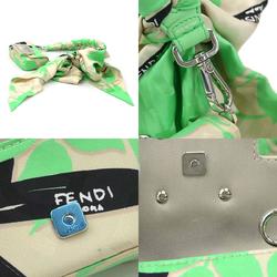 FENDI Handbag Charm Nano Baguette Satin Green Beige Silver Men's Women's 7AR996-ANT3 e59317a