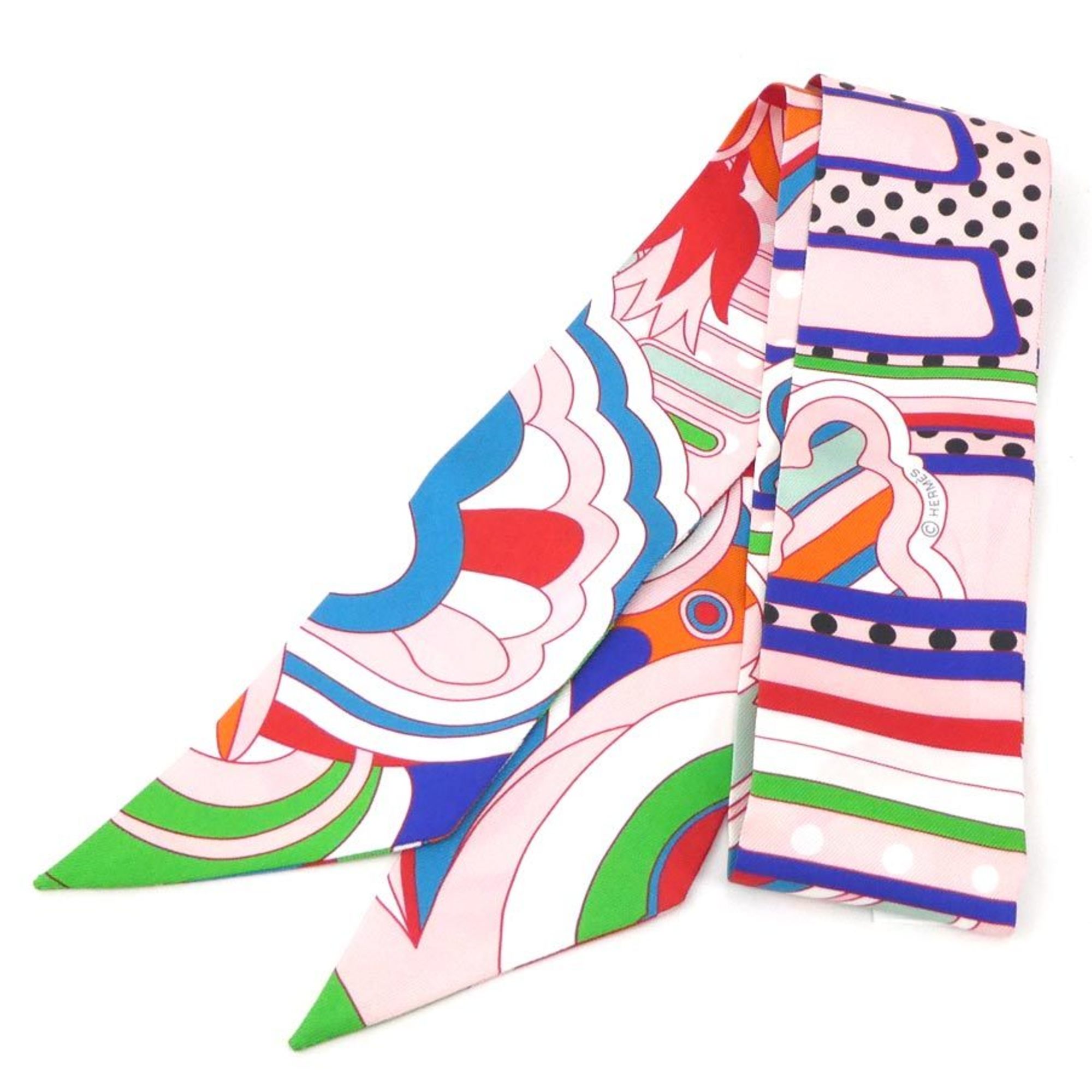 Hermes HERMES Scarf Twilly Silk Multicolor Women's h30609m