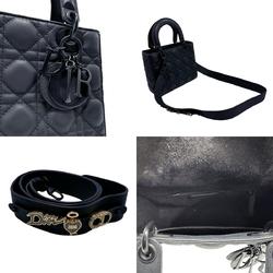 Christian Dior handbag shoulder bag Lady lambskin black women's b0092