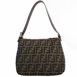 FENDI Shoulder Bag Zucca Canvas Leather Brown Women's s0384k