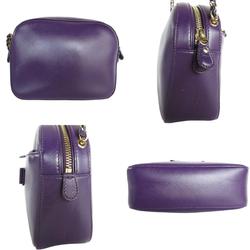 Salvatore Ferragamo Shoulder Bag Vara Ribbon Leather Purple Gold Women's s0380k