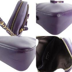 Salvatore Ferragamo Shoulder Bag Vara Ribbon Leather Purple Gold Women's s0380k