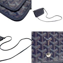 GOYARD Shoulder Bag Pochette Leather Navy Brown White Men Women n0489