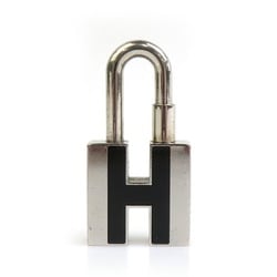 Hermes HERMES Padlock Charm H Metal Enamel Silver Black Men's Women's e59347g