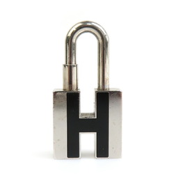 Hermes HERMES Padlock Charm H Metal Enamel Silver Black Men's Women's e59347g