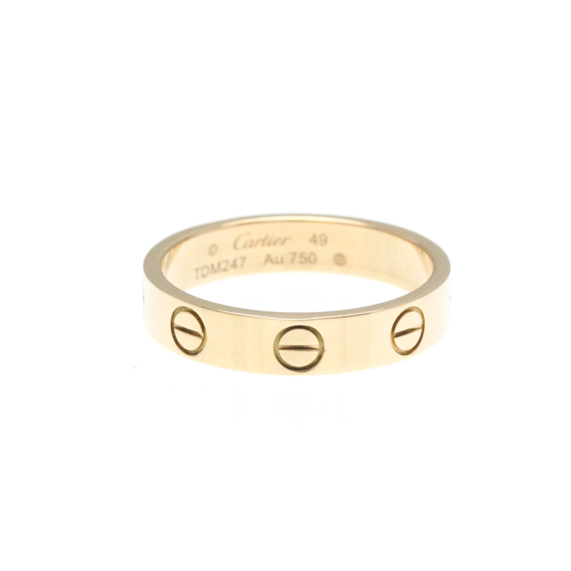 Cartier Love Mini Love Ring Pink Gold (18K) Fashion No Stone Band Ring Pink Gold