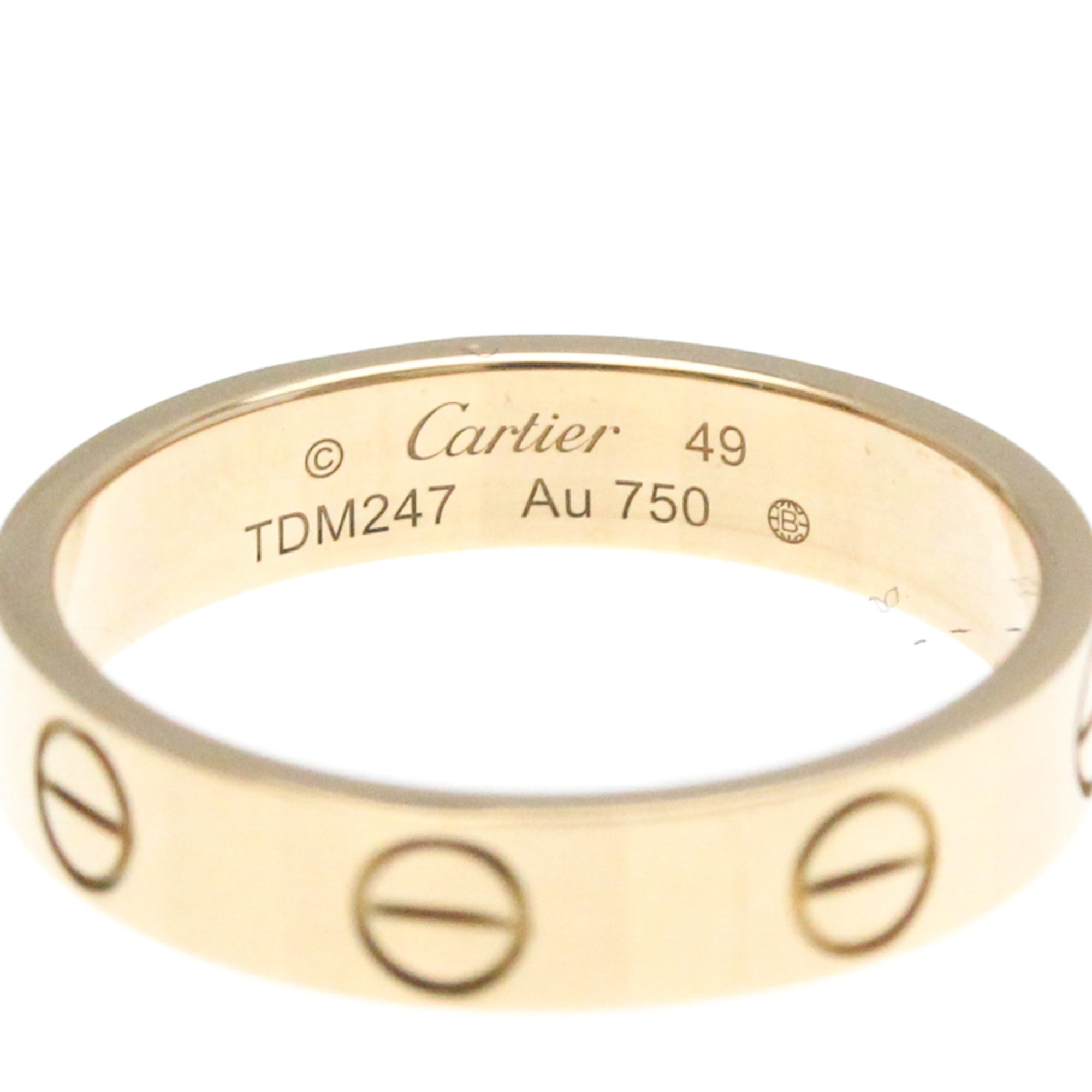 Cartier Love Mini Love Ring Pink Gold (18K) Fashion No Stone Band Ring Pink Gold